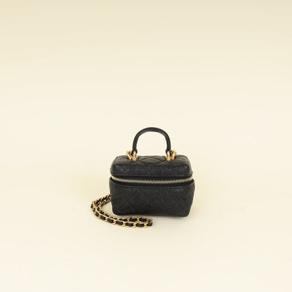 Chanel Black CC Micro Vanity Case with Chain Bag