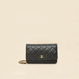 Chanel Black CC Classic Wallet On Chain