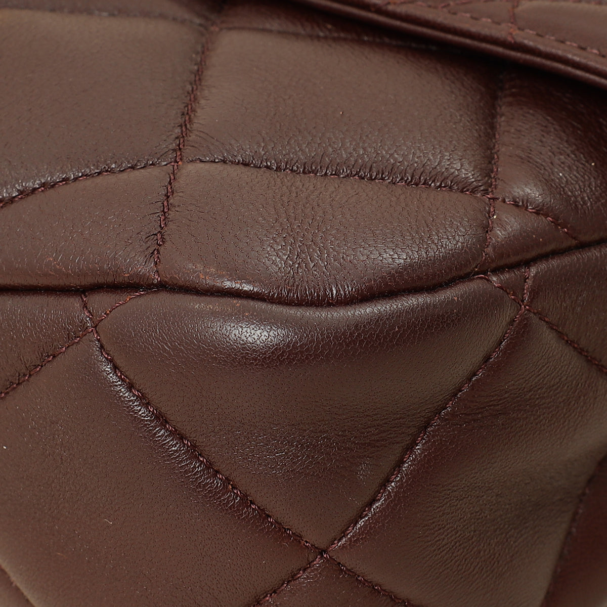 Chanel Brown CC Top Handle Quilted Flap Bag