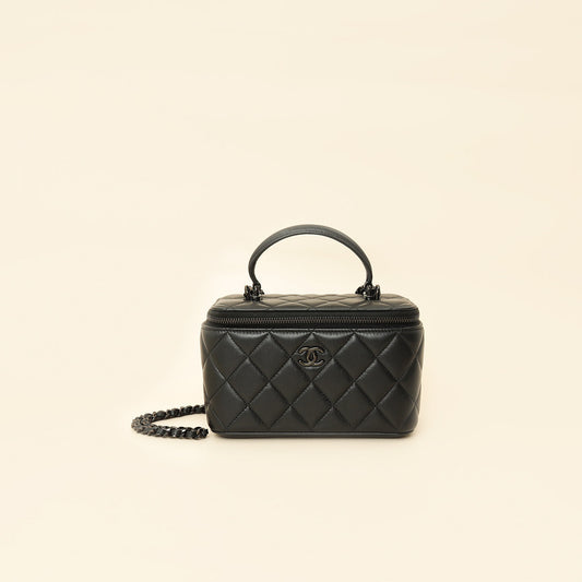Chanel Black CC Top Handle Vanity Small Case