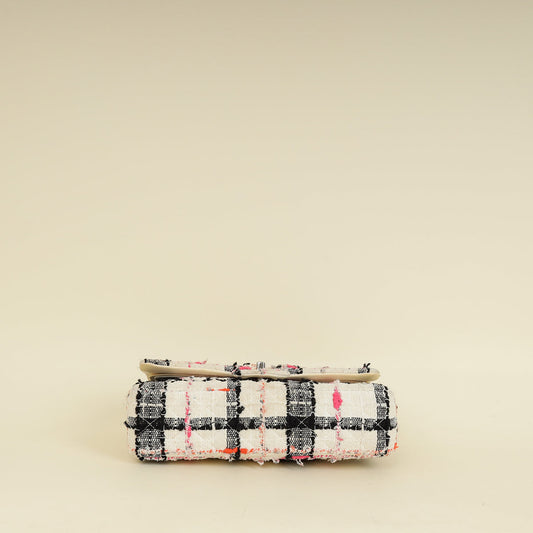 Chanel Bicolor CC Classic Double Flap Tweed Medium Bag