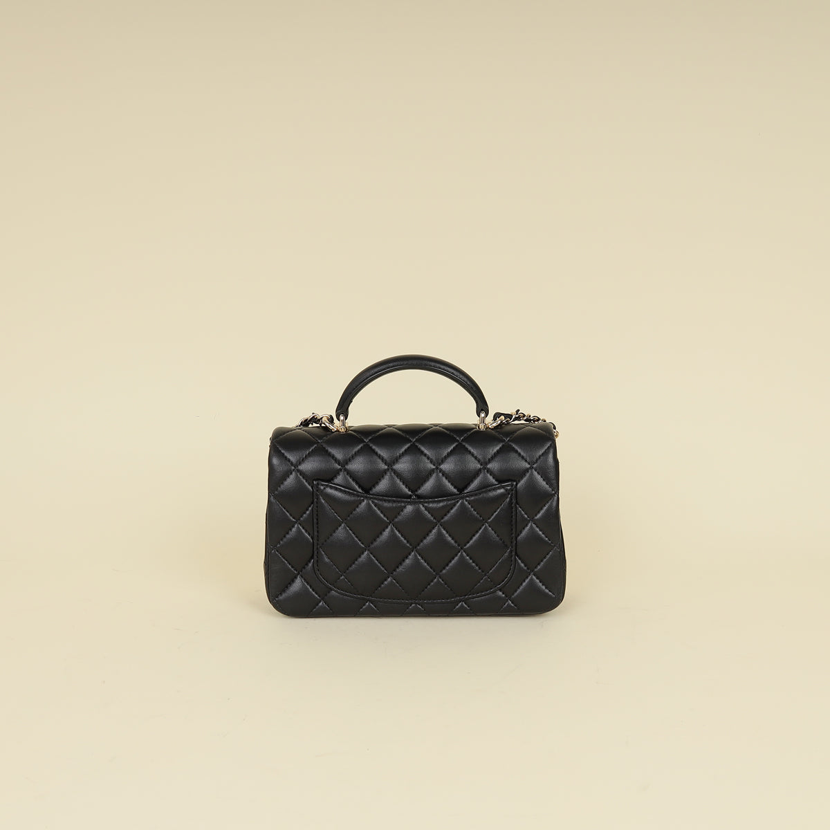 Chanel Black CC Classic Top Handle Mini Rectangular Bag