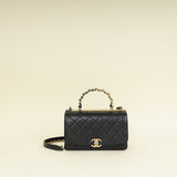 Chanel Black CC La Parisienne Top Handle Flap Bag
