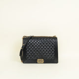 Chanel Black Diamond Quilt Le Boy Flap Large Bag