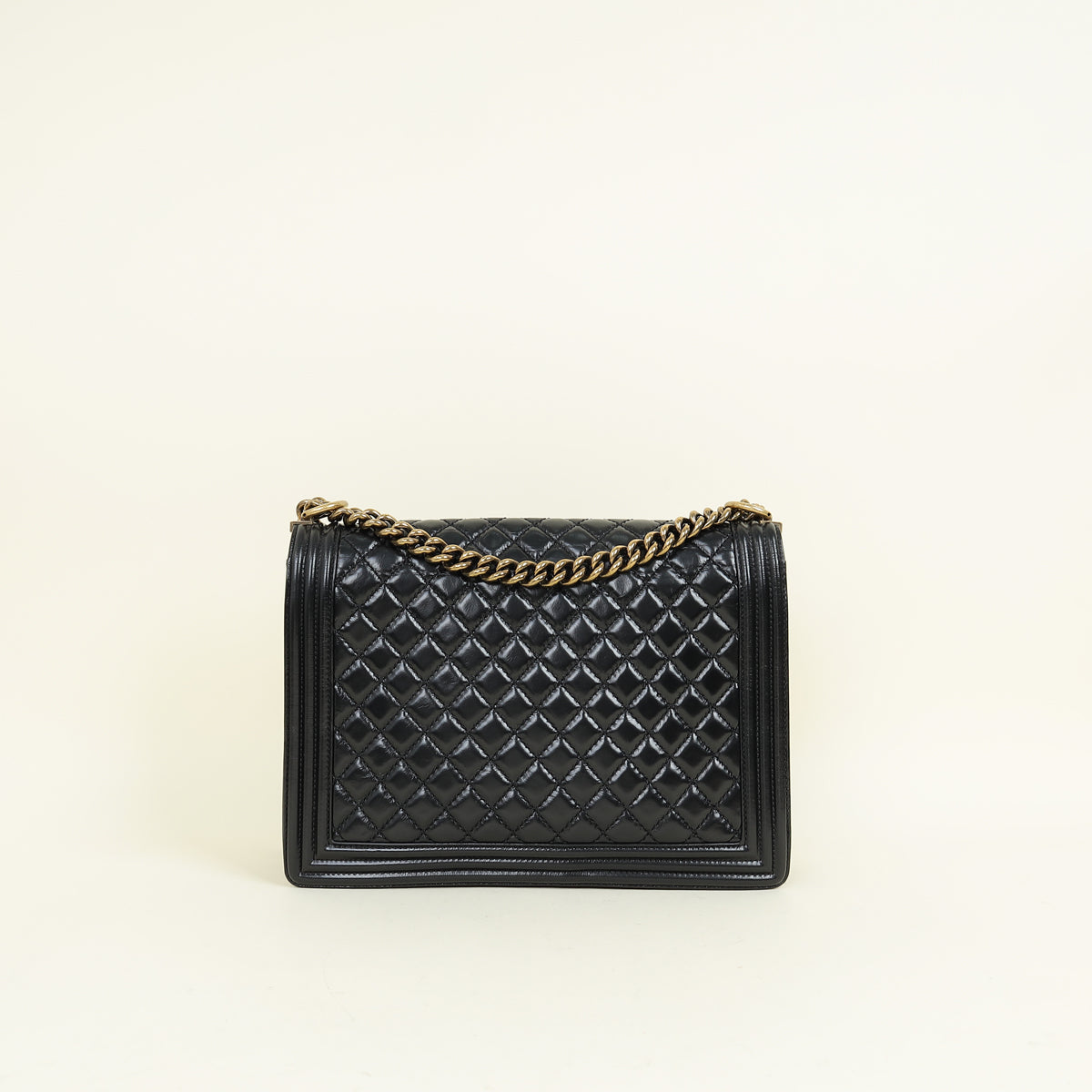 Chanel Black Diamond Quilt Le Boy Flap Large Bag