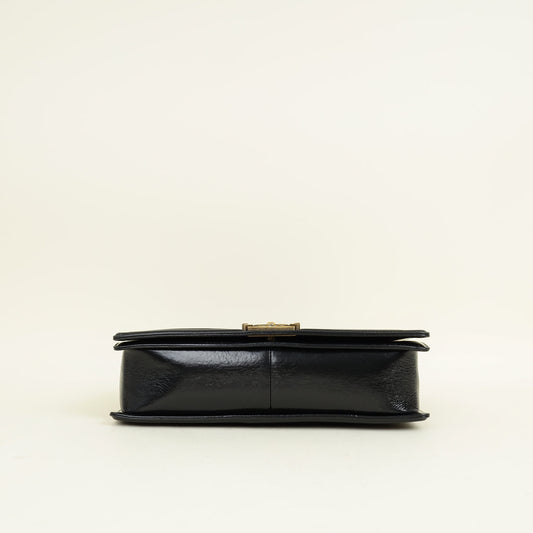 Chanel Black Diamond Quilt Le Boy Flap Large Bag
