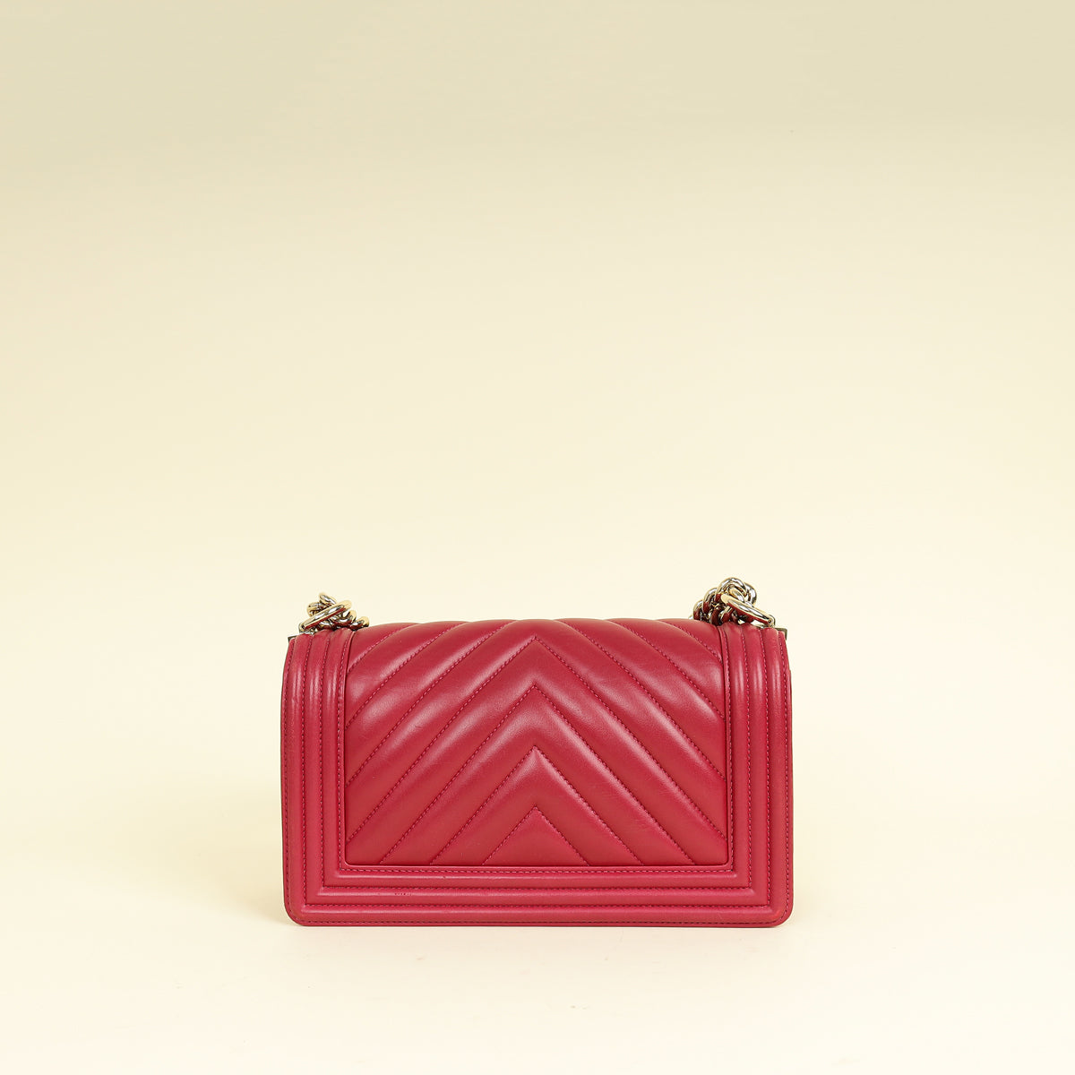 Chanel Dark Fuchsia Le Boy Chevron Medium Flap Bag