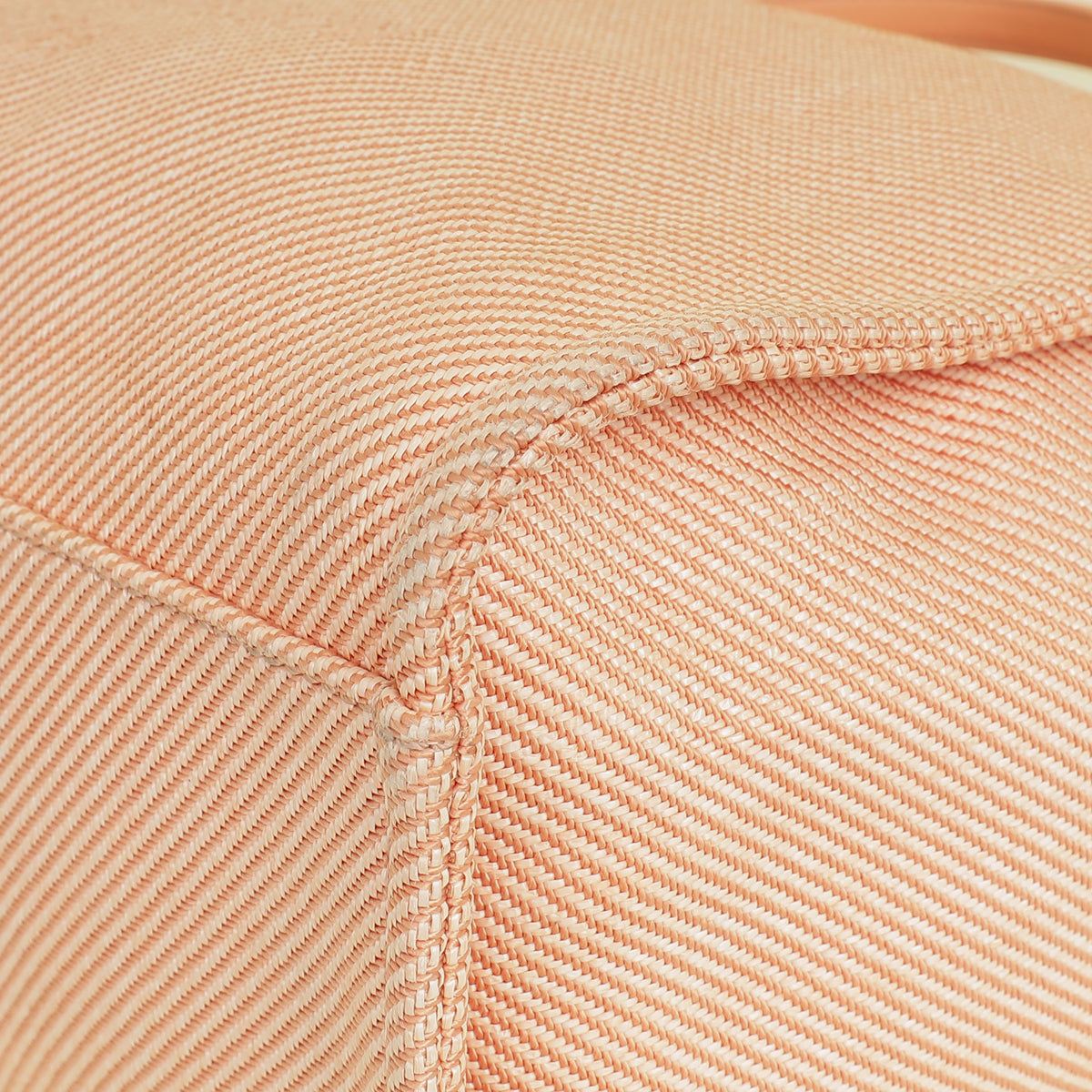 Chanel Peach CC Deauville Mixed Fiber Shopping Bag