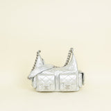 Chanel Metallic Silver CC Quilted Trendy Pockets Hobo Large Bag