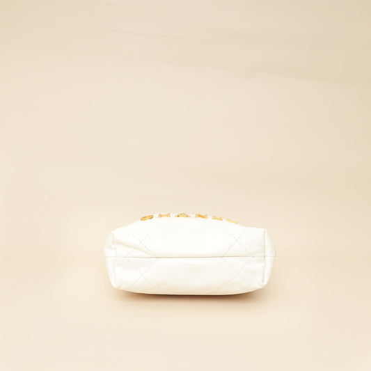 Chanel White 22 Shiny Mini Bag
