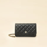 Chanel Black CC Classic Wallet On Chain
