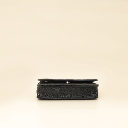 Chanel Black CC Classic Wallet On Chain