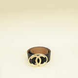 Chanel Black CC Oval Buckle Belt 34