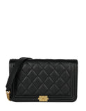 Chanel Black Caviar Boy Wallet on Chain WOC Crossbody Bag