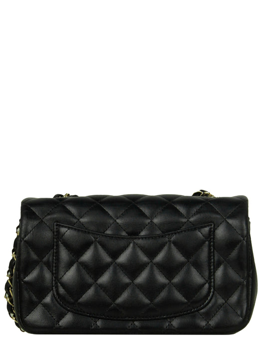 Chanel Black Valentine Charms Mini Rectangular Flap