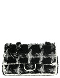 Chanel 2020 Black/White Tweed Medium Classic Double Flap Bag