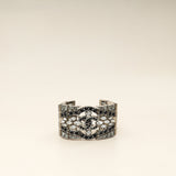 Chanel Black CC Crystal Wide Cuff Bracelet