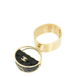Chanel Black Resin Flap Bag Hoop Mirror Bangle