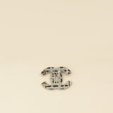 Chanel Silver CC Beads Crysta Details Brooch