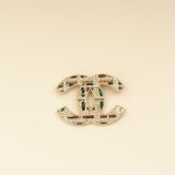 Chanel Gold CC Beads Crysta Details Brooch
