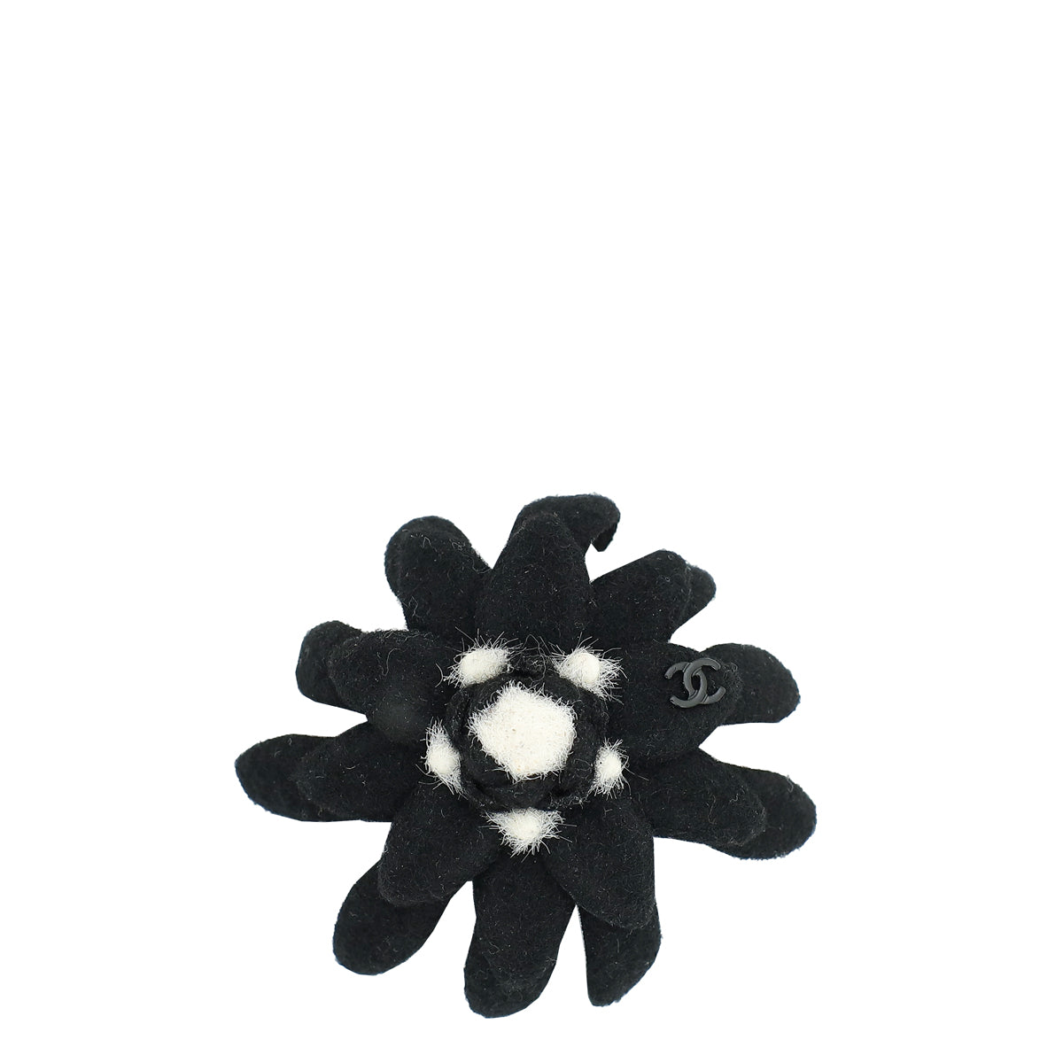 Chanel Bicolor Flower CC Felt Brooch