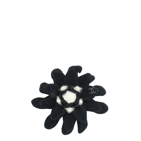 Chanel Bicolor Flower CC Felt Brooch