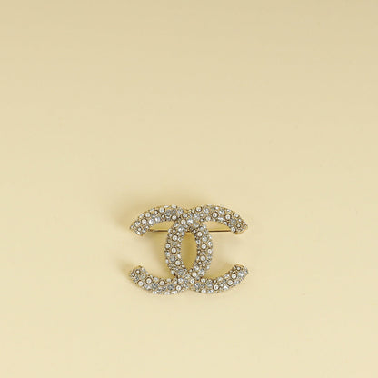 Chanel Gold CC Beads Pearl Crystal Brooch