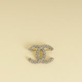 Chanel Gold CC Beads Pearl Crystal Brooch