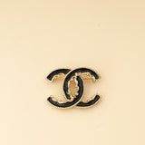 Chanel Black CC Enamel Baroque Brooch