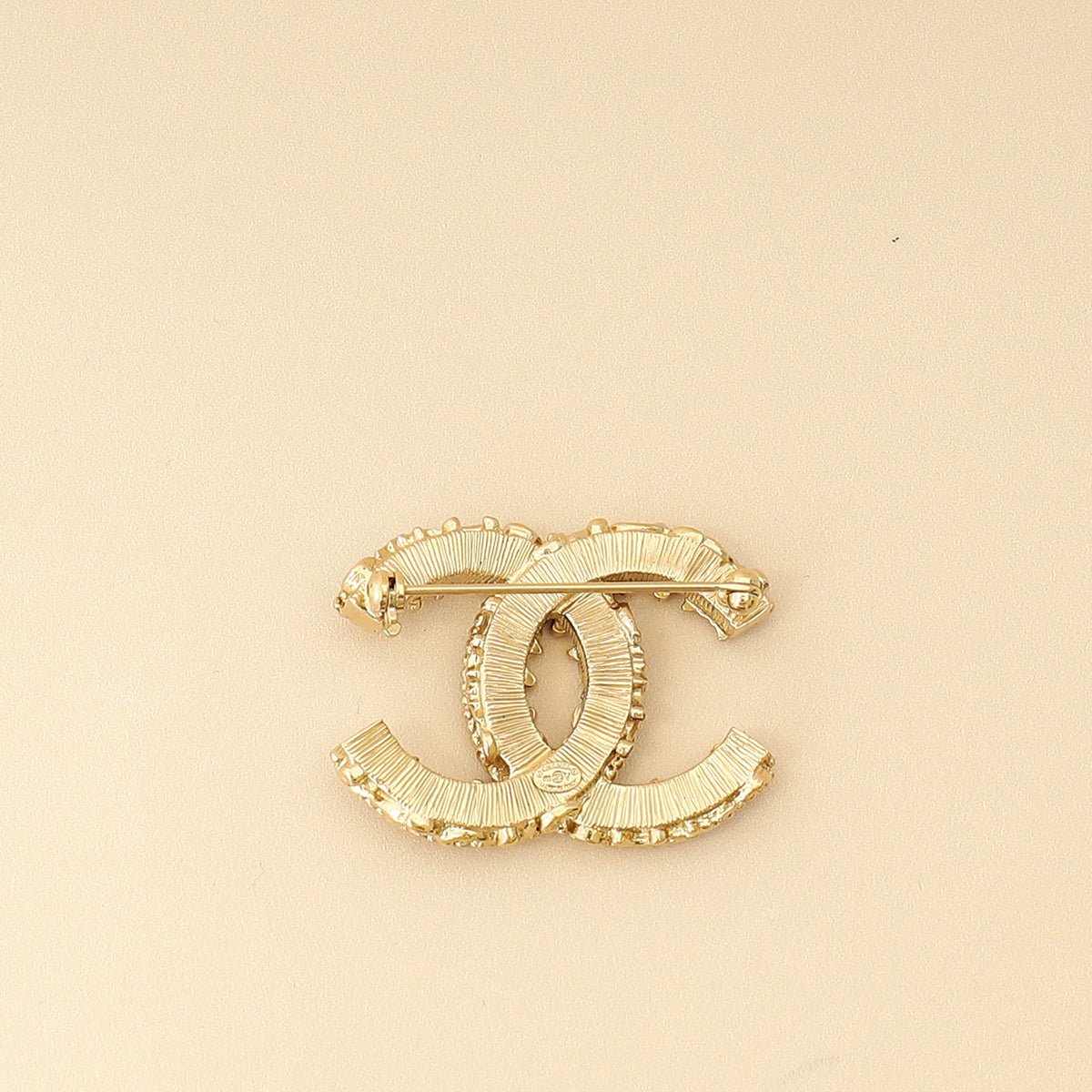 Chanel Black CC Enamel Baroque Brooch