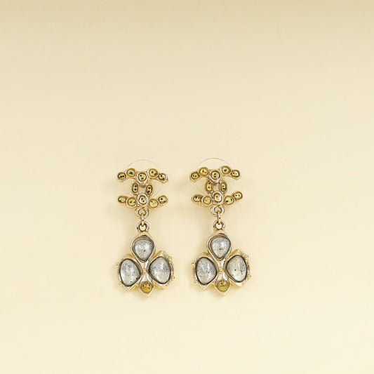 Chanel Gold CC Drop Earrings