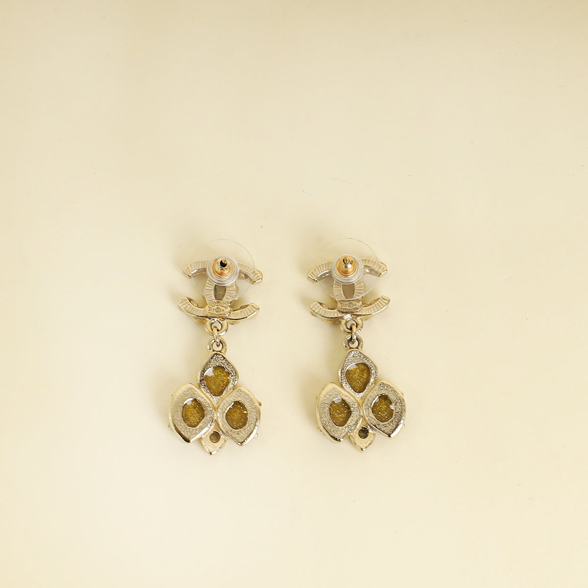 Chanel Gold CC Drop Earrings