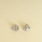 Chanel Silver CC Pearl Crystal Square Earrings