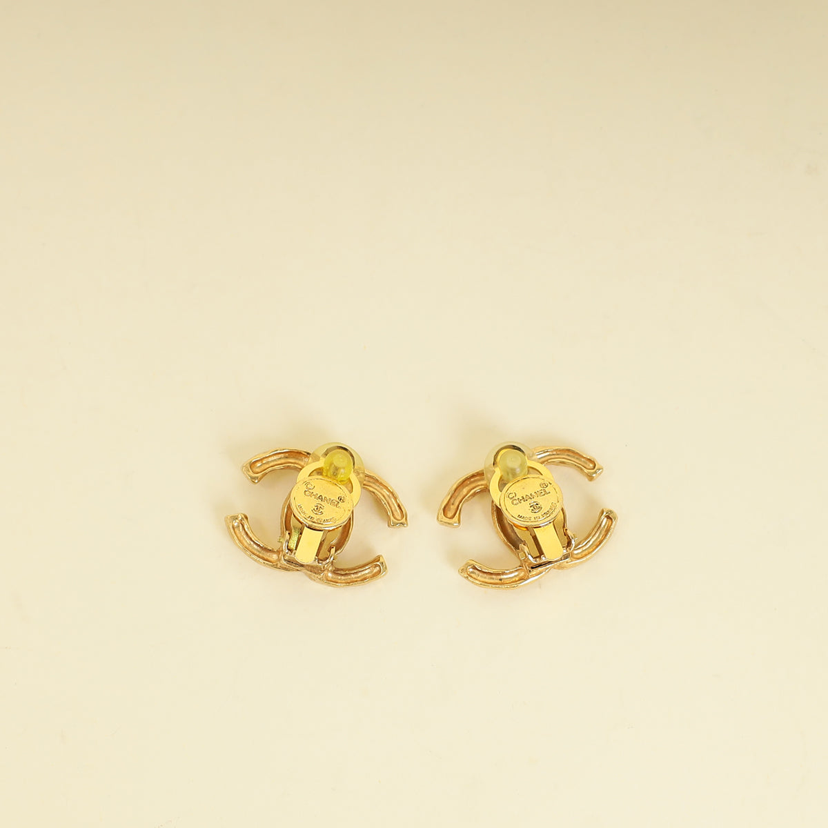 Chanel Gold Finish   CC Clip On Earrings