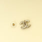 Chanel Black CC Enamel Baroque Stud Earrings