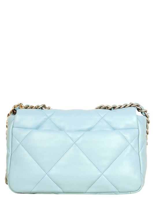 Chanel NWT 2022 Light Blue Lambskin Quilted Medium 19 Bag