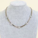 Chanel CC Choker Crystal Two Tone Necklace