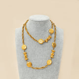 Chanel Gold   Logo Coin Chain Necklace