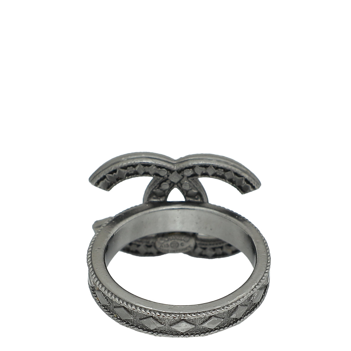 Chanel Gunmetal CC Ring 6 (52)