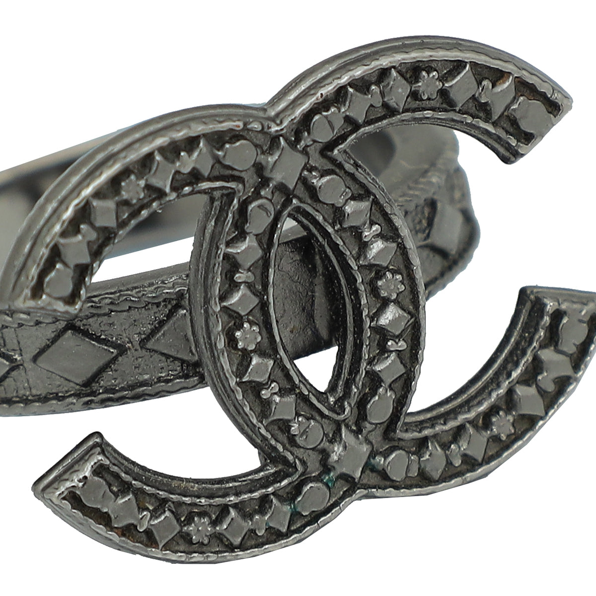 Chanel Gunmetal CC Ring 6 (52)