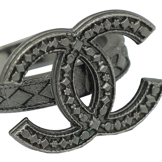 Chanel Gunmetal CC Ring 6 (52)