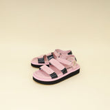 Chanel Bicolor CC Suede Velcro Flat Sandals 38