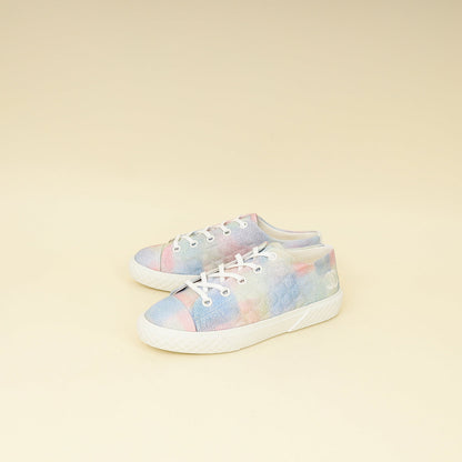 Chanel Multicolor CC Printed Fabric Quilted Low Top Sneakers 39