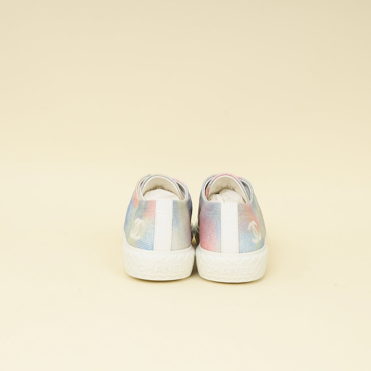 Chanel Multicolor CC Printed Fabric Quilted Low Top Sneakers 39