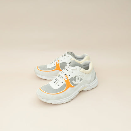 Chanel Tricolor CC Trainer Sneaker 36.5