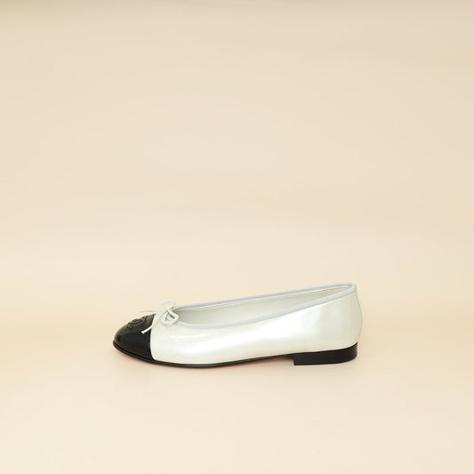 Chanel Bicolor Cap Toe Ballet Flats 37.5