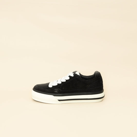 Chanel Bicolor CC Suede Sneaker 37