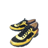 Chanel Tricolor Tweed Lace Up Sneakers 38.5