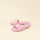 Chanel Lilac CC Twist Lock Quilted Slide Sandal 38.5