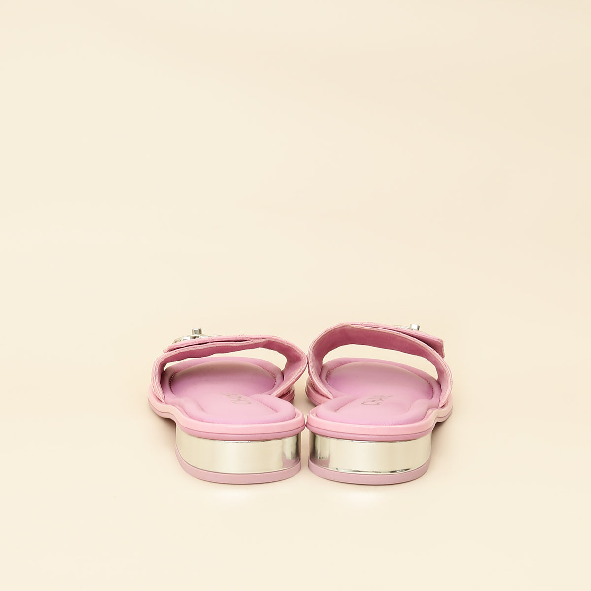 Chanel Lilac CC Twist Lock Quilted Slide Sandal 38.5